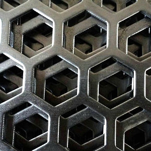 metal perforado hexagonal