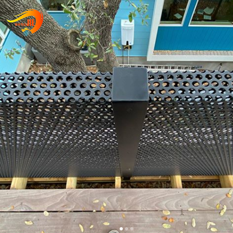 Perforated mesh guardrail